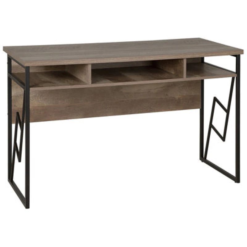 Image of Beliani Home Office Desk Forres Brown/ Black 120 Cm 60 Cm