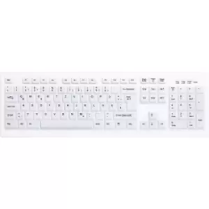 Image of Active Key AK-C8100F Medical Key Radio Antibacterial keyboard German, QWERTZ, Windows White Silicone cover, Suitable for DGHM/VAH sanitizing