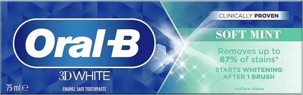 Image of Oral B 3D White Soft Mint Toothpaste 75ml