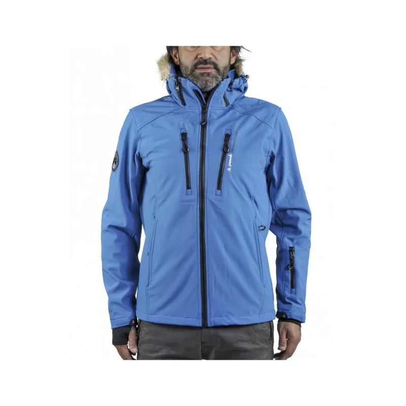 Image of Peak Mountain Softshell jacket with fake fur Peak Mountain Casada Bleu Male XL CASADA/KS-BLEU