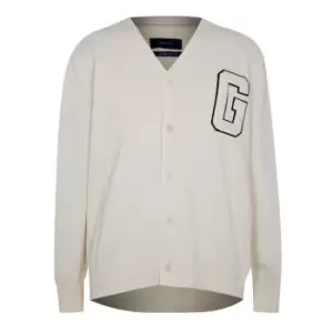 Image of Gant Letterman Cardigan - Cream