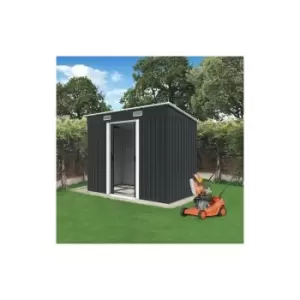 Image of BIRCHTREE Garden Shed Metal Pent Roof 4FT X 8FT Anthracite and White