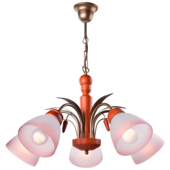 Image of Lamkur Lighting - Tulipan Multi Arm Pendant Ceiling Light Alder, 5x E27