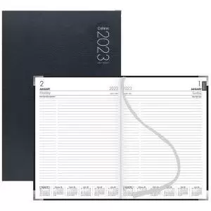 Image of ValueX Academic A4 Day To Page Diary 20232024 Black A41E Black 17970SY