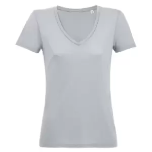 Image of SOLS Womens/Ladies Motion V Neck T-Shirt (S) (Pure Grey)