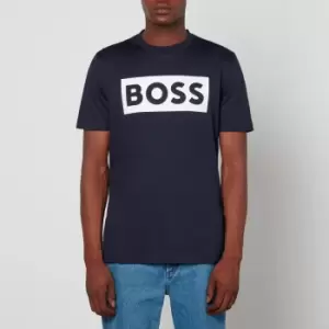 Image of BOSS Tiburt Logo-Print Cotton-Jersey T-Shirt - M