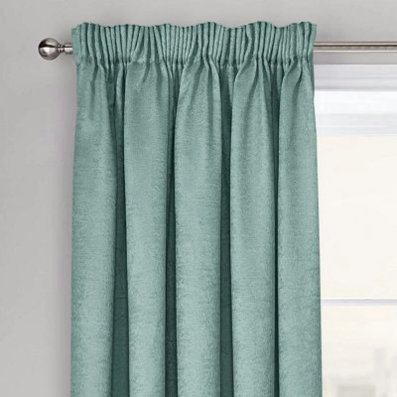 Image of Velosso Westwood Dimout Pencil Pleat Curtains - Duck Egg