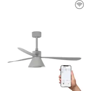 Image of Faro Amelia Large Cone LED Grey Ceiling Fan Smart, 6 Speed