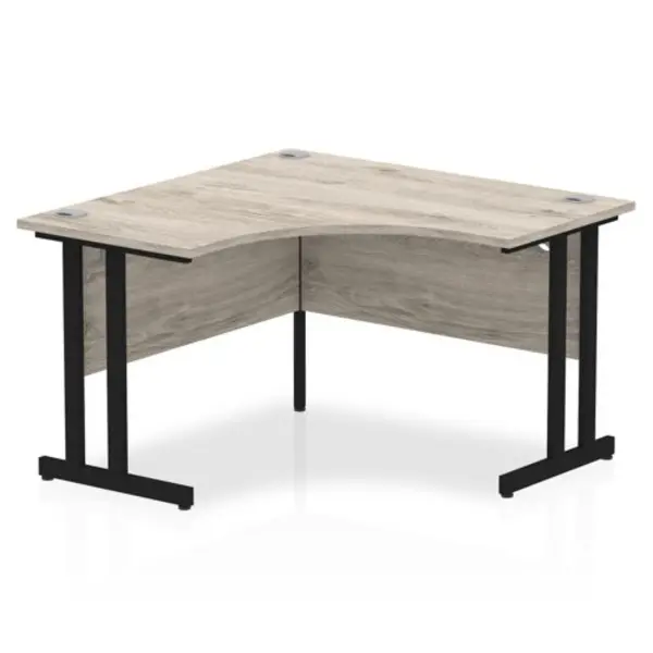 Image of Impulse Impulse 1200mm Corner Desk Grey Oak Top Black Cantilever Leg ICCDC12BGRY