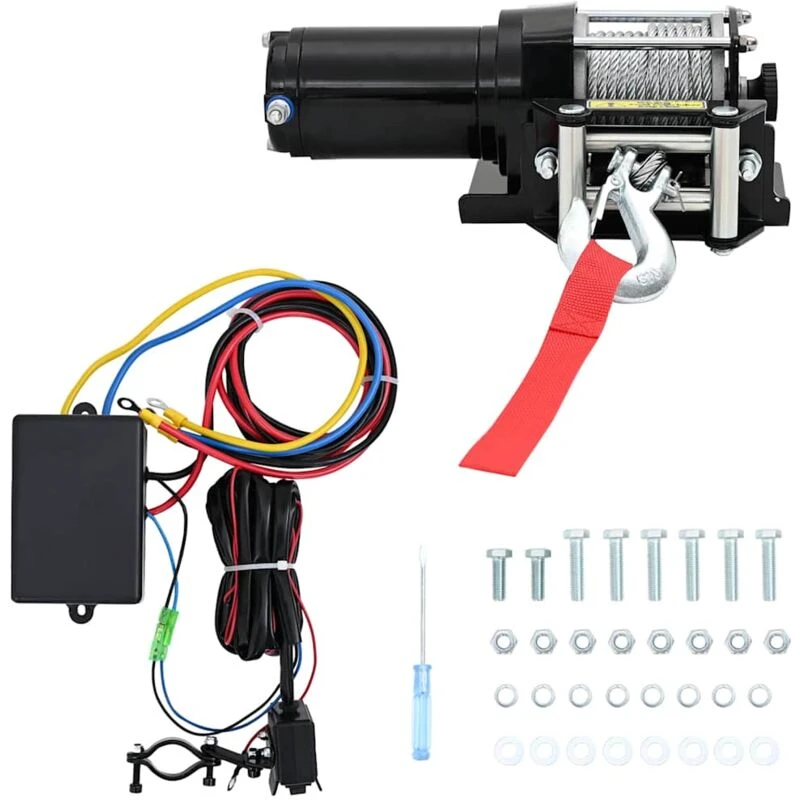 Image of VIDAXL Electric Winch 1360 kg with Plate Roller Fairlead Vidaxl 210230fr