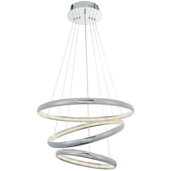 Image of Endon Ozias - LED Ceiling Pendant Chrome Plate & Clear Crystal Glass