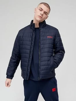 Image of HUGO Water Repellent Benti Padded Jacket - Navy, Dark Blue, Size L, Men