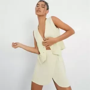 Image of I Saw It First Asymmetric Linen Look Mini Skirt - Green