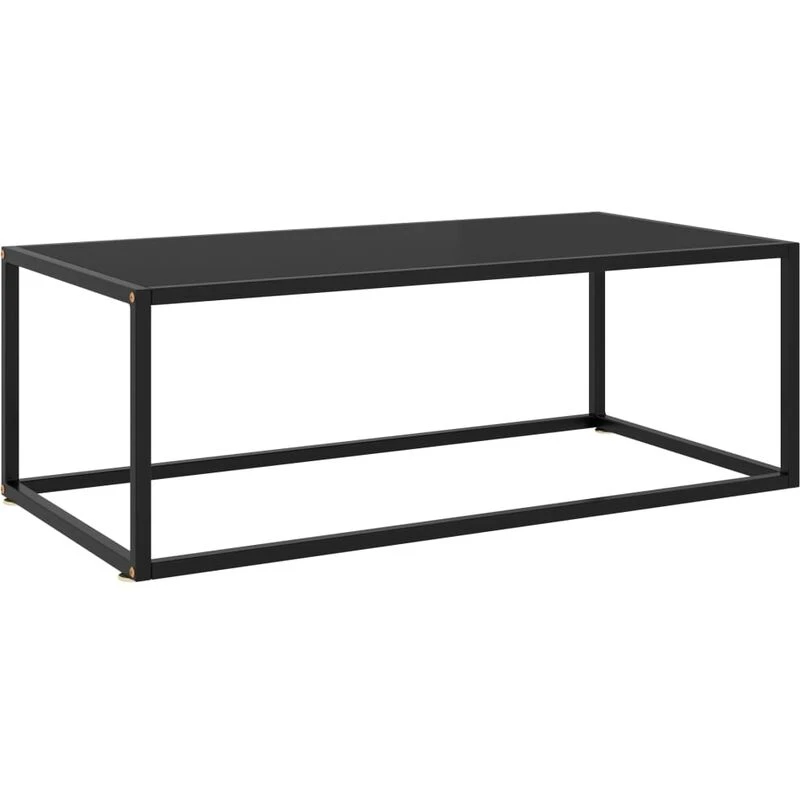 Image of VIDAXL Coffee Table Black with Black Glass 100x50x35cm Vidaxl 8720286058084