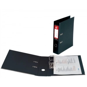 Image of 5 Star Lever Arch File PVC Spine 70mm Foolscap Black Pack 10