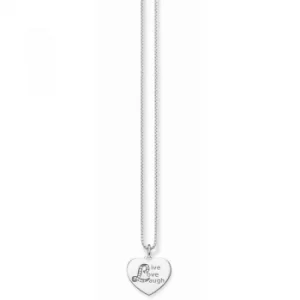 Image of Ladies Thomas Sabo Sterling Silver Love Bridge Live Laugh Love Heart Necklace