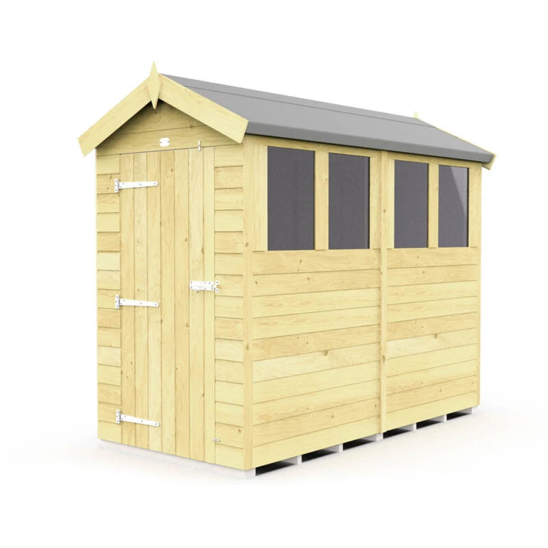 Image of Flat Pack Sheds DIY Sheds 4 x 8 Apex Shed, Brown 4X8AFF