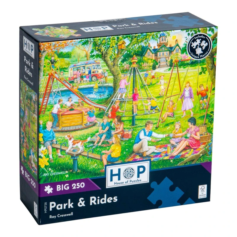 Image of The House Of Puzzles Park & Rides BIG 250 Piece Jigsaw Puzzle Multicolor Unisex