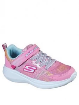 Image of Skechers Girls Go Run Fast Sparkle Strap Trainer - Pink, Size 9 Younger