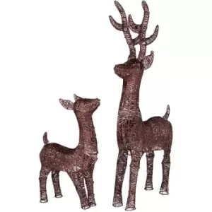 Image of LED Deer Decoration Pair 70/90cm Waterproof Battery Powered - Brown - Charles Bentley
