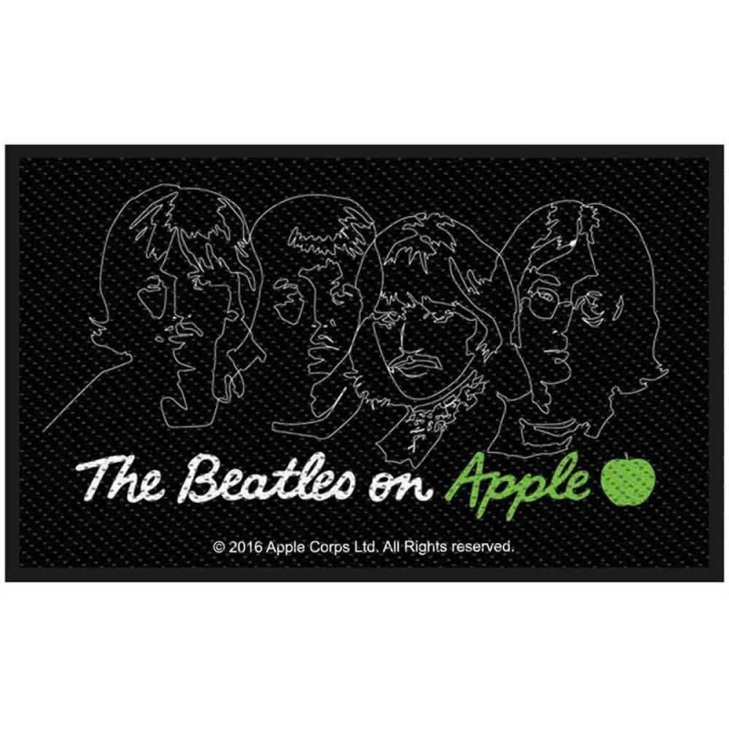 Image of The Beatles The Beatles On Apple Logo Woven Patch in Black One Size Unisex 5056365700524