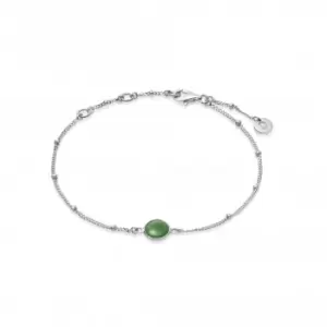 Image of Green Aventurine Healing Stone Bobble Silver Bracelet HBR1001_SLV