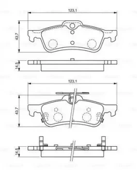Image of Bosch 0986494719 Brake Pad Set BP1734 Disc Brake Rear Axle