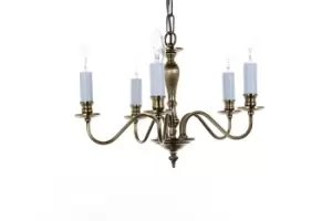 Image of Georgian Light Bronze 5 Arm Chandelier