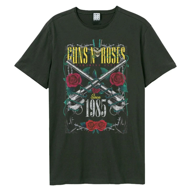 Image of Amplified Amplified Men La Big Guns N Roses T-Shirt in Charcoal Size: Small Charcoal S Male 5063470410040
