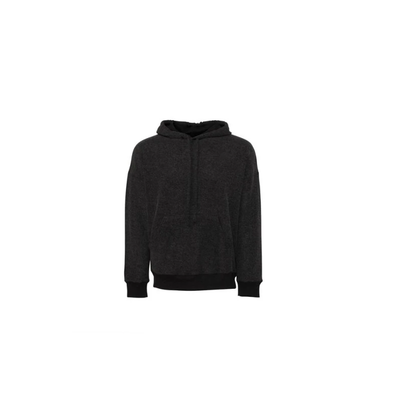 Image of Bella + Canvas Mens Suedette Pullover Hoodie in Black Size: XS Black Male XS