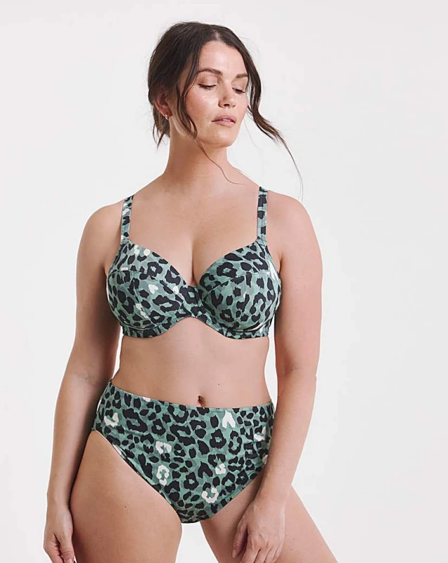 Image of Elomi Elomi Jungle Bay Mid Rise Bikini Brief Olive Female 22 EB19105