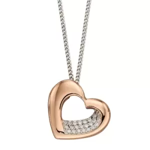 Image of Sterling Silver Rose Gold Heart Necklace