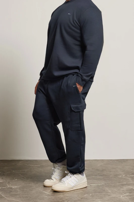 Image of BadRhino BadRhino Men Elasticated Cargo Joggers in Dark Navy Size: 5-6X-Large Dark Navy 5-6XL Male 5059738057218