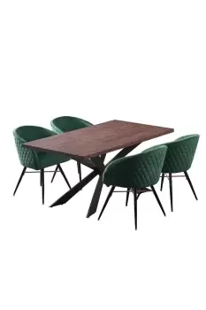 Image of 'Vittorio Duke' LUX Dining Set with a Table & Chairs Set of 4