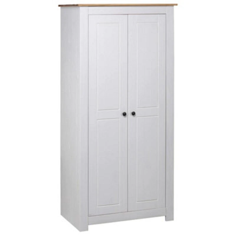 Image of Vidaxl Wardrobe White 80X50X171.5cm Solid Pine Panama Range