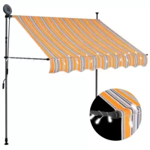 Image of Vidaxl Manual Retractable Awning With LED 100cm Yellow And Blue