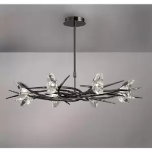 Image of Eclipse telescopic pendant light 8 Bulbs G9, Black chrome
