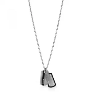 Image of Mens Fossil Stainless Steel Casual Necklace