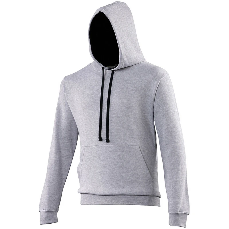 Image of AWDis AWDis Men Varsity Hooded Sweatshirt Hoodie in Pale Grey Size: Medium Pale Grey M Male 5057520073828