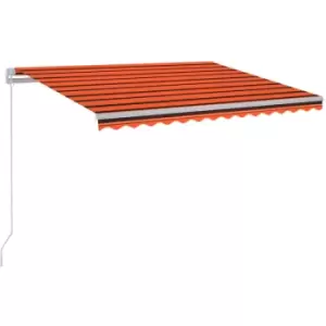 Image of Vidaxl - Manual Retractable Awning with LED 300x250cm Orange and Brown Multicolour