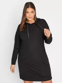Image of Yours Pocket Hoodie Dress - Black, Size 30-32, Women