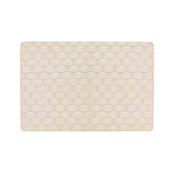 Image of Hug Rug Sculptured Washable Basket Weave Ivory 80X120 5026134622487