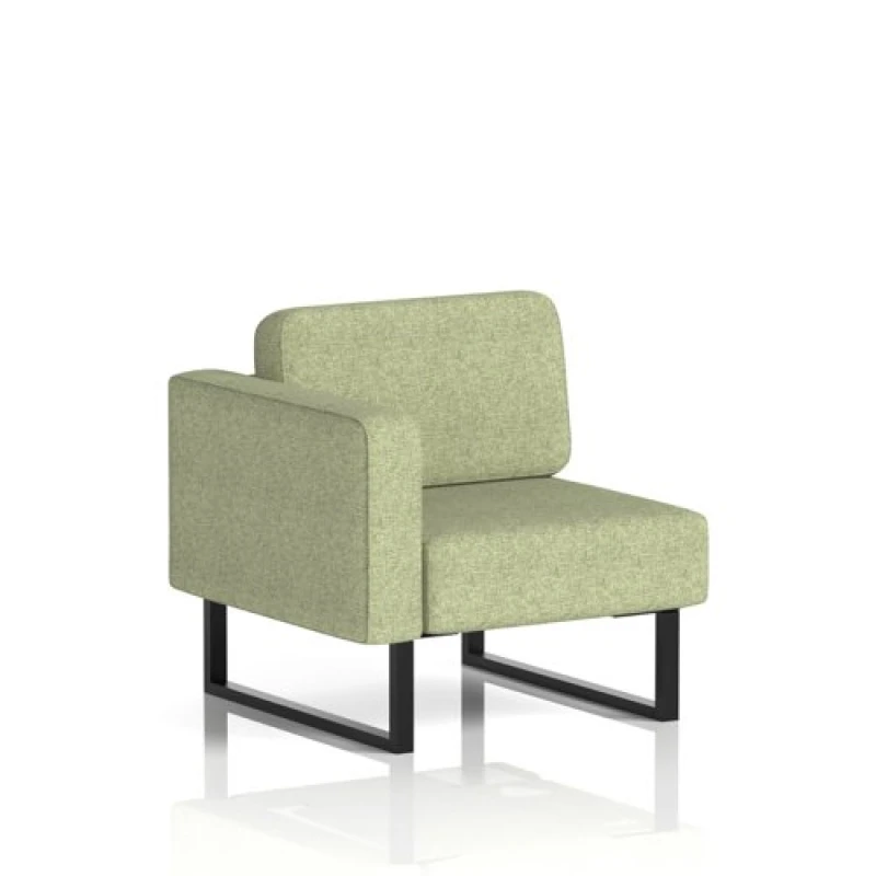 Image of Brixworth Modular Seating Right Unit with Black in Rivet Fabric - Burnish