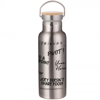 Image of Friends Quotes Portable Insulated Water Bottle - Steel