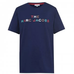 Image of Marc Jacobs Junior Boys Multi Coloured Logo T Shirt - Medivl Blue 84N