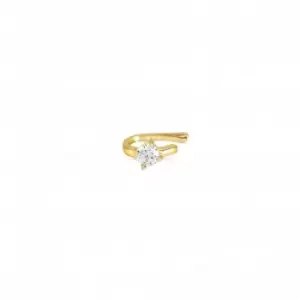 Image of Sentimental Cubic Zirconia Shape Round Yellow Gold Earcuff 149209/016