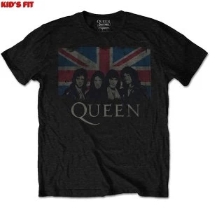 Image of Queen - Vintage Union Jack Kids 5 - 6 Years T-Shirt - Black