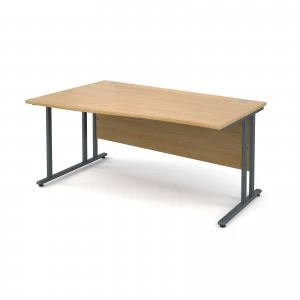 Image of Maestro 25 GL Left Hand Wave Desk 1600mm - Graphite cantilever Frame
