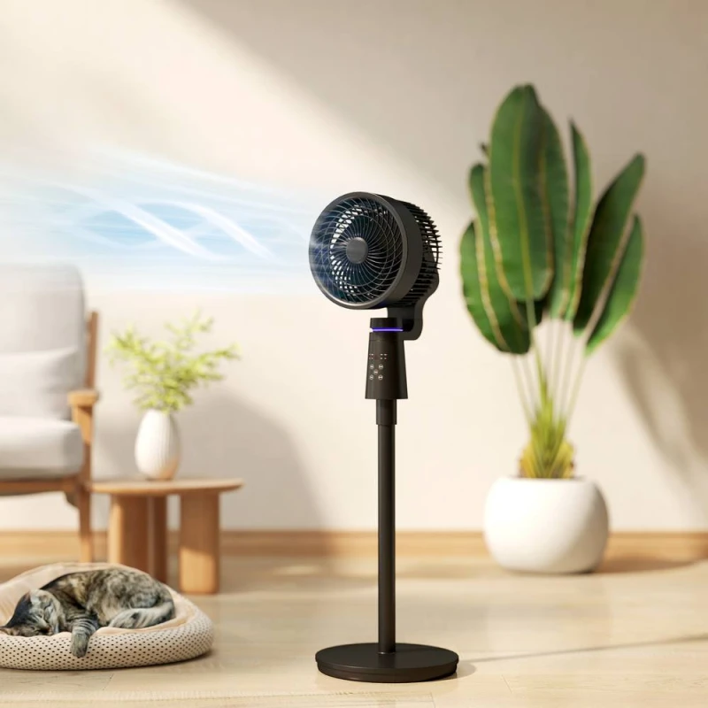 Image of HOMCOM Pedestal Fan, Air Circulation Fan with Oscillating, Tilt in Black Unisex