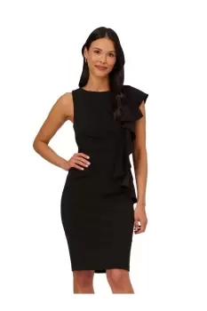 Image of Short Ruffle Crepe Dress